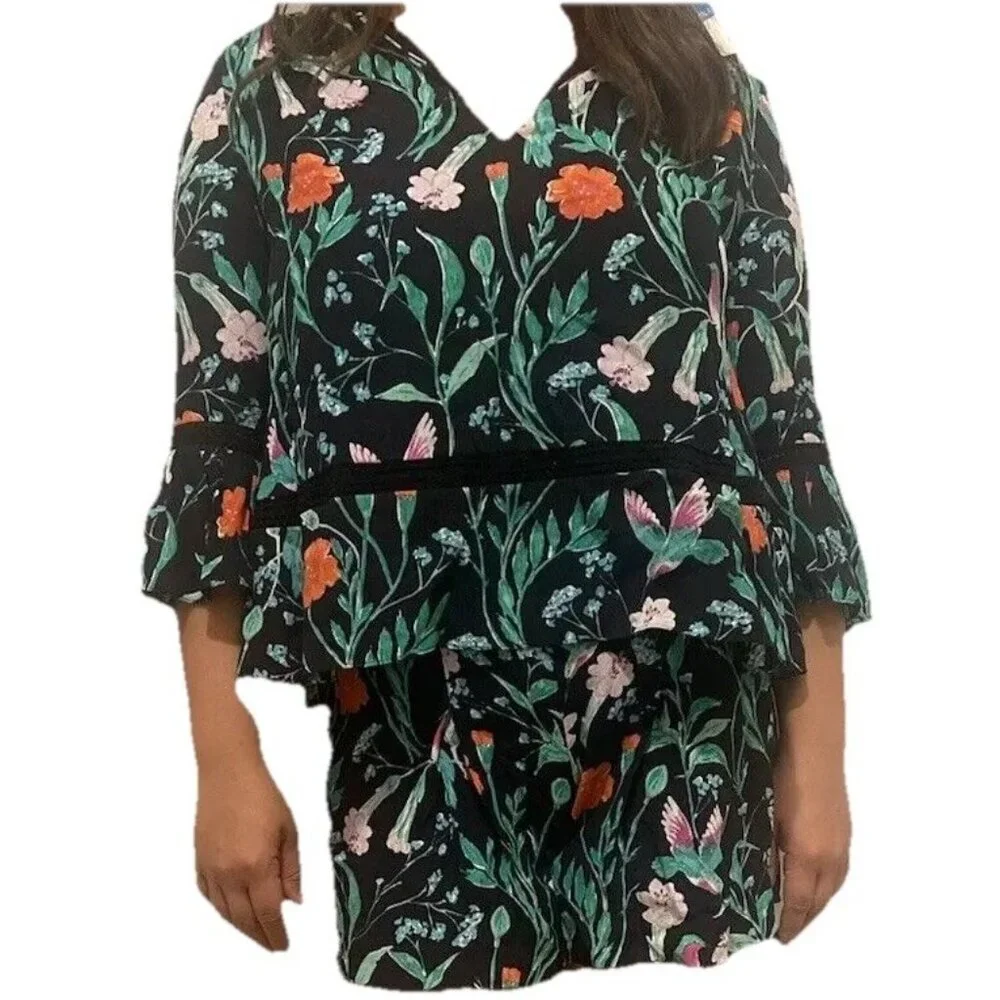 Kate Spade Romper  New York Jardin Floral Boho‎ Tassels Breathable Resort